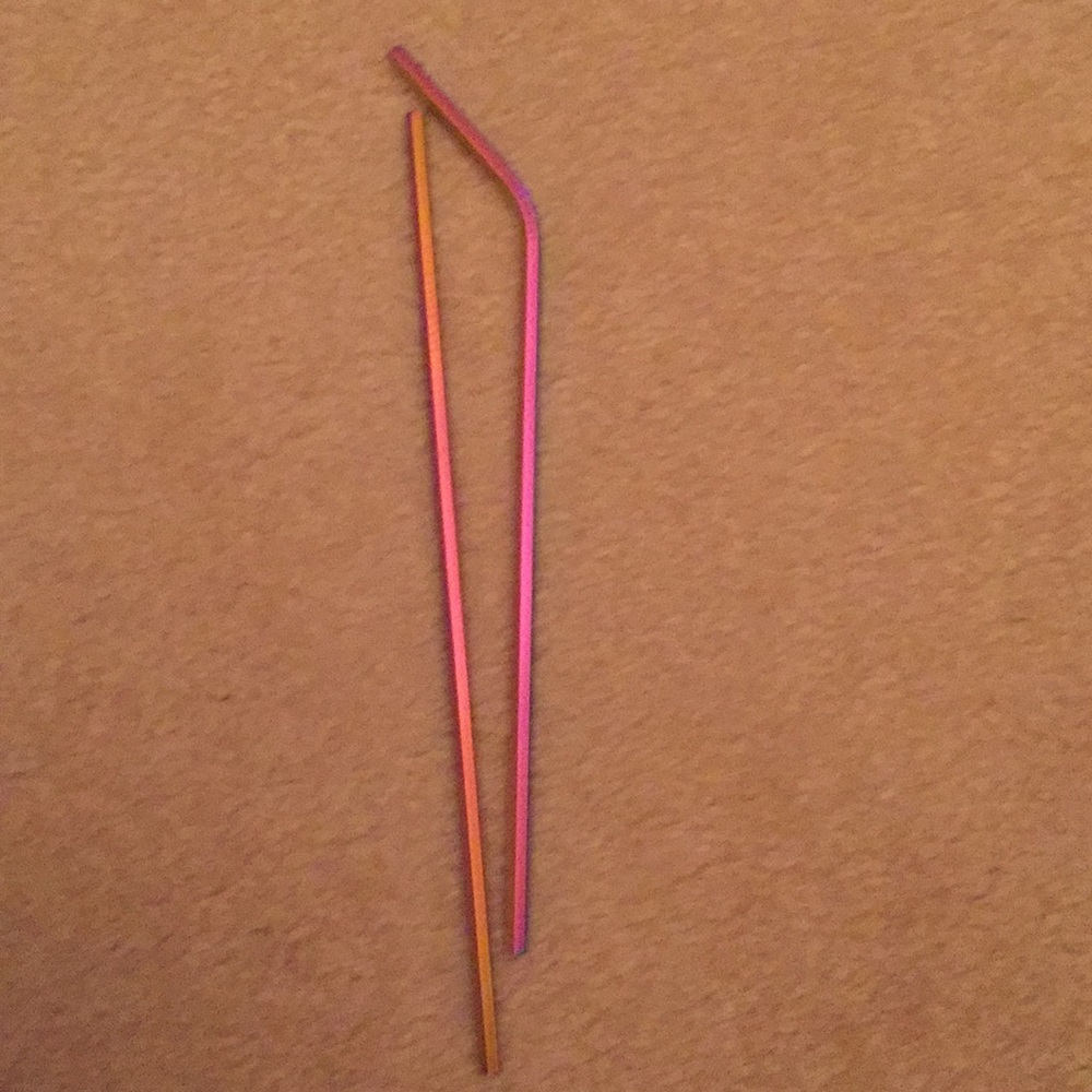 Two Metallic ecofriendly straws